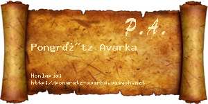 Pongrátz Avarka névjegykártya